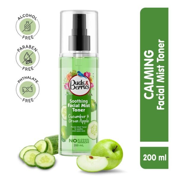 Buds & Berries Bulgarian Refreshing Facial Mist Toner - Instant Freshness, Shrinks Pores | Normal to Oily Skin | 200ml | Alcohol-Free, Paraben-Free - Image 2