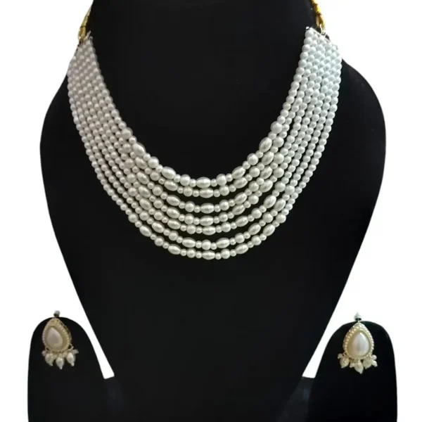 Indian Ethnic Pearl Necklace Set with Earrings