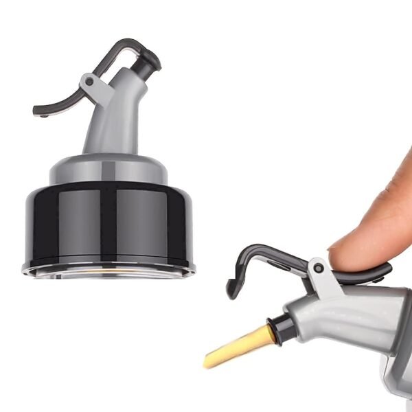 1000 ml Oil Dispenser and Pourer with Measurement, Transparent with Lock Oil Nozzle Lid, Leakproof, Spill Proof, Big Bottleneck Easy Refill (1 liter, Set of 2) - Image 2