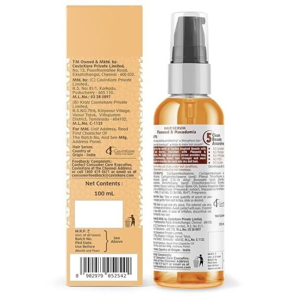 Buds & Berries Flaxseed and Macadamia Hair Serum for Conditioned Hair (100 ml) - Image 2