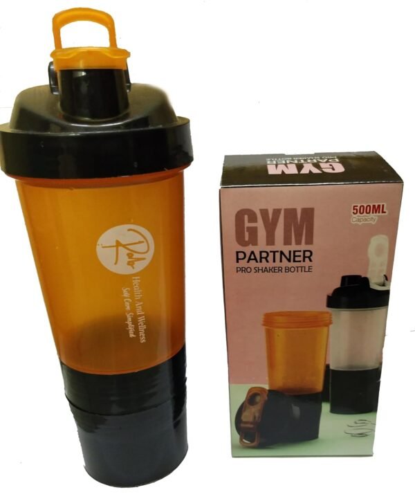 Shaker Bottles with Steel Whisk Mixer Ball for Smooth Mix & Markings for Workout Supplement Protein Shake Gym Sipper Bottle for Men & Women Gym Fitness Shaker Bottle -500ML - Image 2