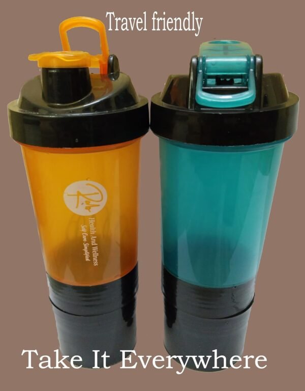 Shaker Bottles with Steel Whisk Mixer Ball for Smooth Mix & Markings for Workout Supplement Protein Shake Gym Sipper Bottle for Men & Women Gym Fitness Shaker Bottle -500ML - Image 3