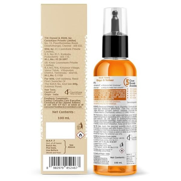 Buds & Berries Ginger and Vetiver Anti-Dandruff Hair Tonic | Soothes Scalp, Fights Dandruff Flakes | 100ml | Toxin Free | Natural Solution for Healthy Dandruff-Free - Image 2