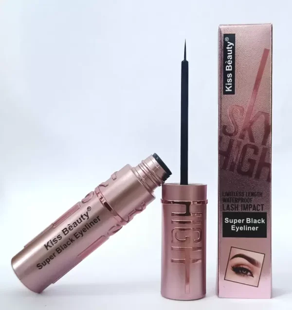 Kiss Beauty Sky High Super Black Waterproof Lash Impact Eyeliner 9 ml (5Gm) (Set of 2 Pcs) - Image 4