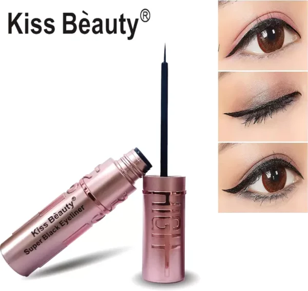 Kiss Beauty Sky High Super Black Waterproof Lash Impact Eyeliner 9 ml (5Gm) (Set of 2 Pcs) - Image 2