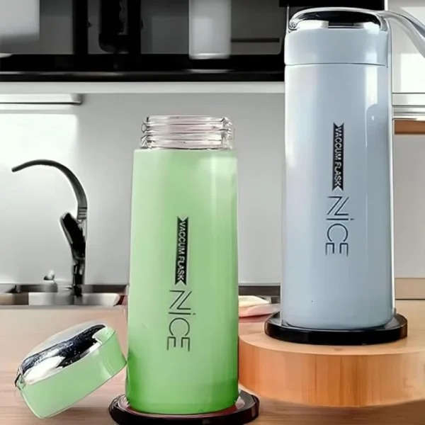 NICE ICE WATER BOTTLE FOR KIDS, GIRLS AND BOYS 1 PC (Glass) 400 ml Flask (Pack of 1, Random Color, Glass) - Image 4