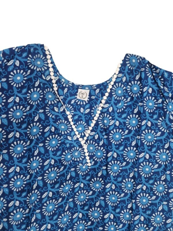 Aishani Blue V NeckSuperior Kurti(kurta only) - Image 4