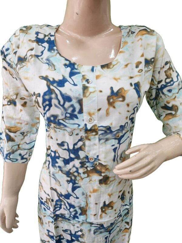 Mayra Abstract Waves Superior Printed Kurti(kurta only)