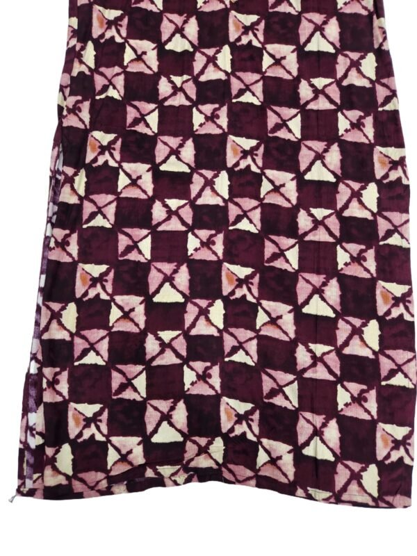 Beautiful print kurti with golden Lace work (kurta only) - Image 3