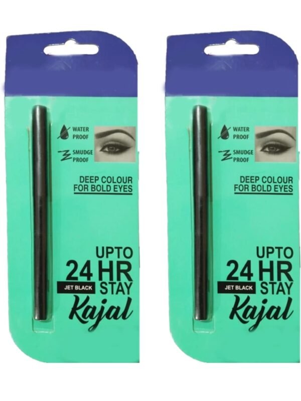 HudaBeauty Longstay Eye Care 24 Hours Kajal | Professional Cos Eye Care Kajal | Smooth Lightweight Intense Black HD Finish, 0.35g (set of 2)