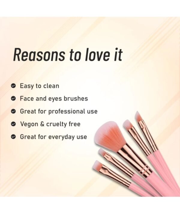 KISS PRETTY Premium Makeup Brush Applicator Set of 5 Pcs brushes (Random color) - Image 3