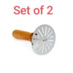 Stainless Steel Potato Masher, Pav Bhaji Masher with Wooden Handle ( Set of 2)