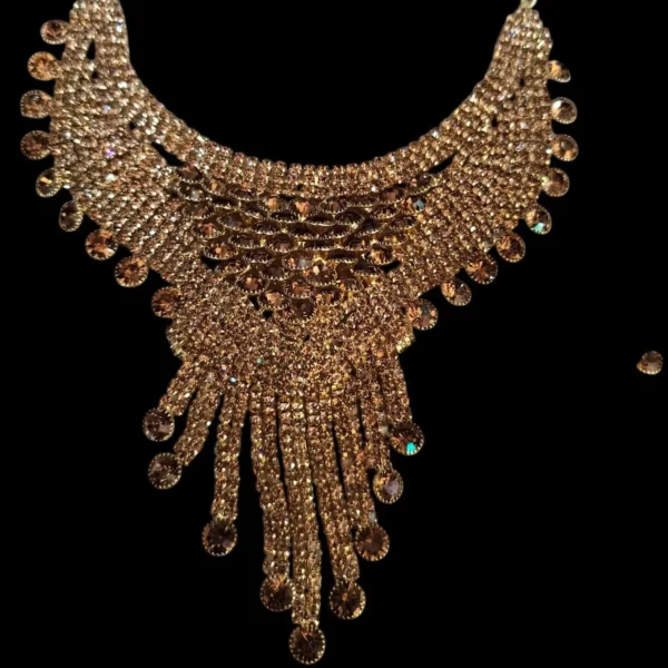 Beautiful Necklace Set with Earrings and Maangtika & Nath - Image 3