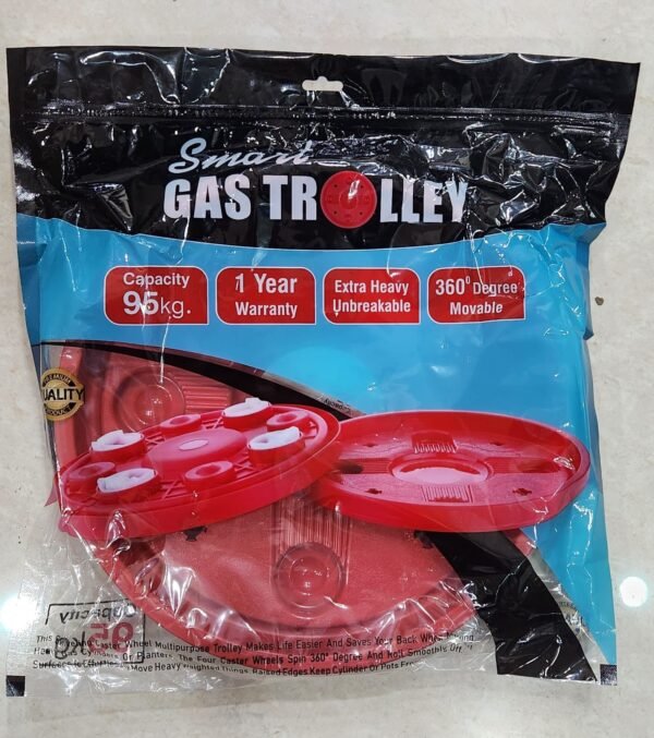 Multipurpose LPG Cylinder Trolley Easily Movable Stand with Wheels, Gas Cylinder Stands and Water Jug Stand (Red) (Single Pcs) - Image 5