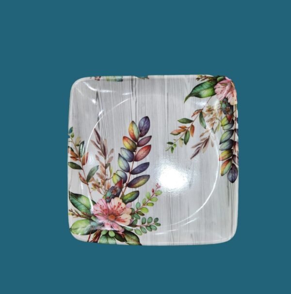 Debu Durable Multi-Use Printed Square Melamine Serve Ware 1 Set of 6Tray (Small) (Multicolour) (Set of 2 - 12 Trays) - Image 3