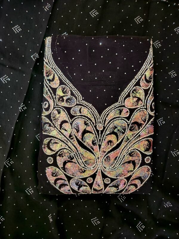 Black Beauty heavy Jarkhan Sparkling Party wearing Unstitched Georgette Suit With Dupatta - Image 4
