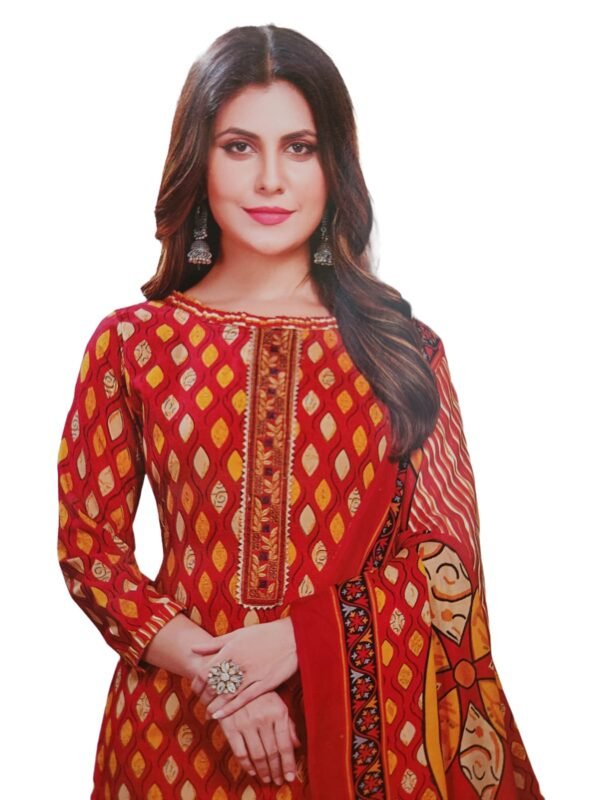Adrika Fashionable Women Cotton Salwar Suit Dress Material With Dupatta, Unstitched Traditional Suit Set Cotton Unstitched Salwar Suit Dress Material - Image 3