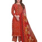 Adrika Fashionable Women Cotton Salwar Suit Dress Material With Dupatta, Unstitched Traditional Suit Set Cotton Unstitched Salwar Suit Dress Material
