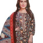 Women Cotton Salwar Suit Dress Material With Dupatta, Unstitched Traditional Salwar Suit Dress Material
