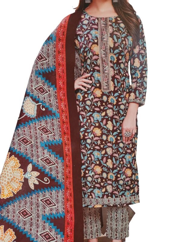 Women Cotton Salwar Suit Dress Material With Dupatta, Unstitched Traditional Salwar Suit Dress Material - Image 4