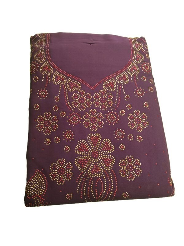 Women Chiffon Salwar Suit Dress Material With Dupatta, Unstitched Traditional Salwar Suit Dress Material purple color - Image 5