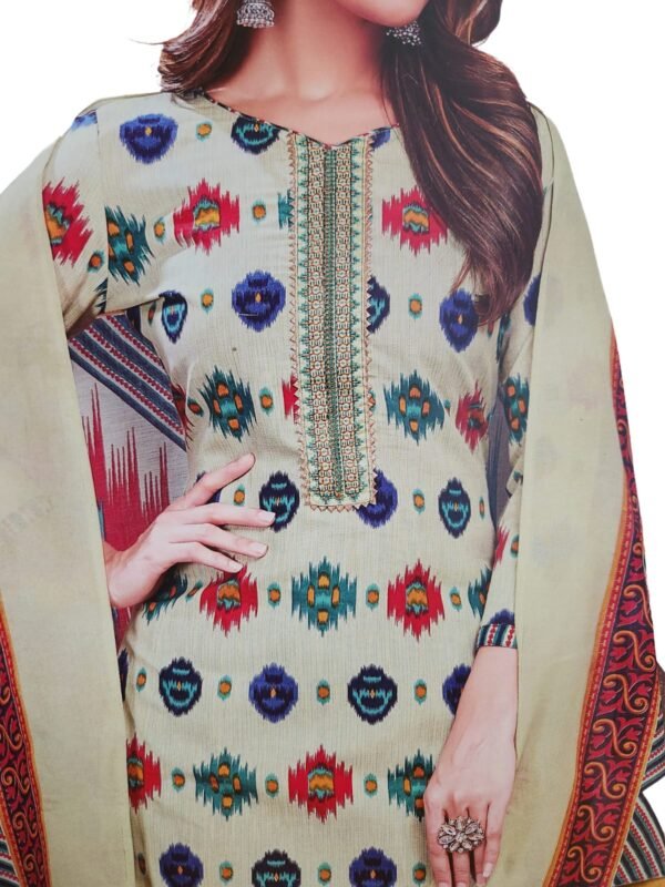 Jensuits Trendy Women Cotton Salwar Suit Dress Material With Dupatta, Unstitched Traditional Suit Set Cotton Unstitched Salwar Suit Dress Material - Image 2