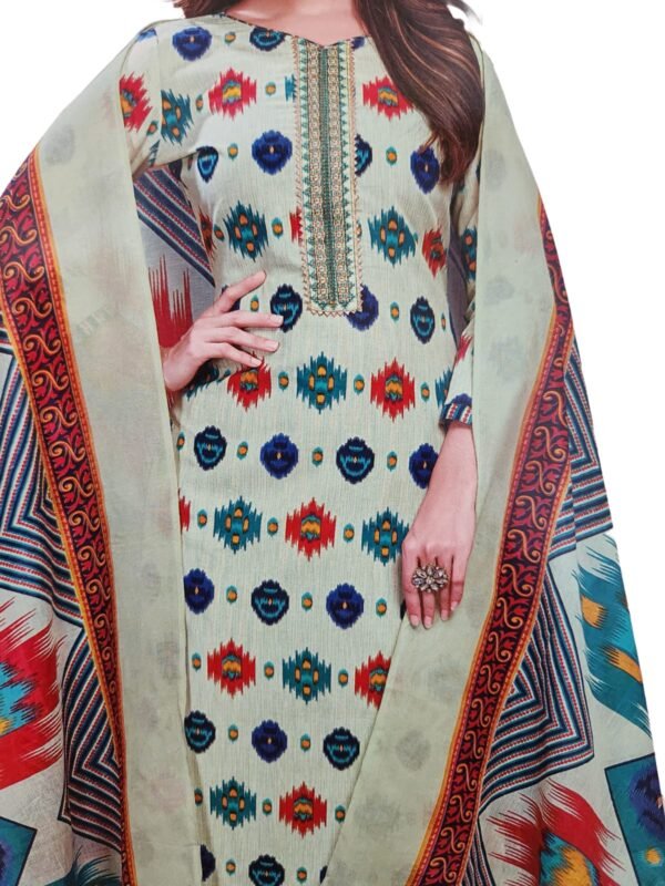Jensuits Trendy Women Cotton Salwar Suit Dress Material With Dupatta, Unstitched Traditional Suit Set Cotton Unstitched Salwar Suit Dress Material - Image 6
