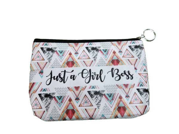 Beautiful Pencil Case Pouch for Kids or Makeup Pouch for ladies with Print Just a Girl Boss - Image 3