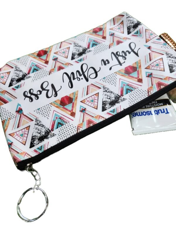 Beautiful Pencil Case Pouch for Kids or Makeup Pouch for ladies with Print Just a Girl Boss - Image 2