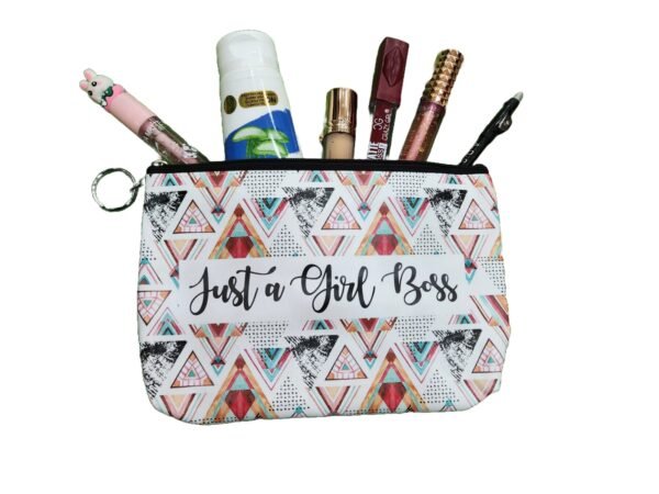 Beautiful Pencil Case Pouch for Kids or Makeup Pouch for ladies with Print Just a Girl Boss