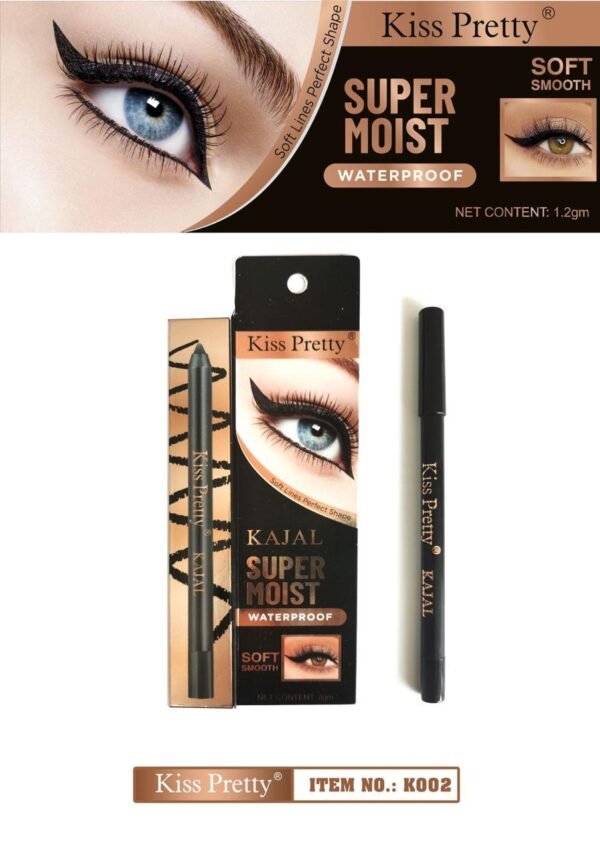 kiss pretty Eyeconic Black Kajal, Matte Kohl Liner In A Twist Up Pencil, Waterproof, Smudgeproof & Long Lasting Eye Makeup, 0.35g