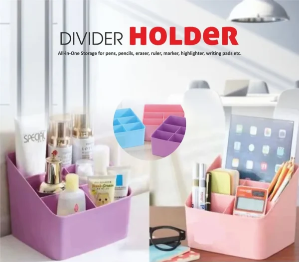 Hetal 5 Compartments Plastic Desk Organizer ( Pack of 1 ) - Image 2