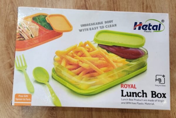 Hetal Lunch box green, 1 Container School Lunch Box. 1 spoon (200 ml, Thermoware) - Image 5