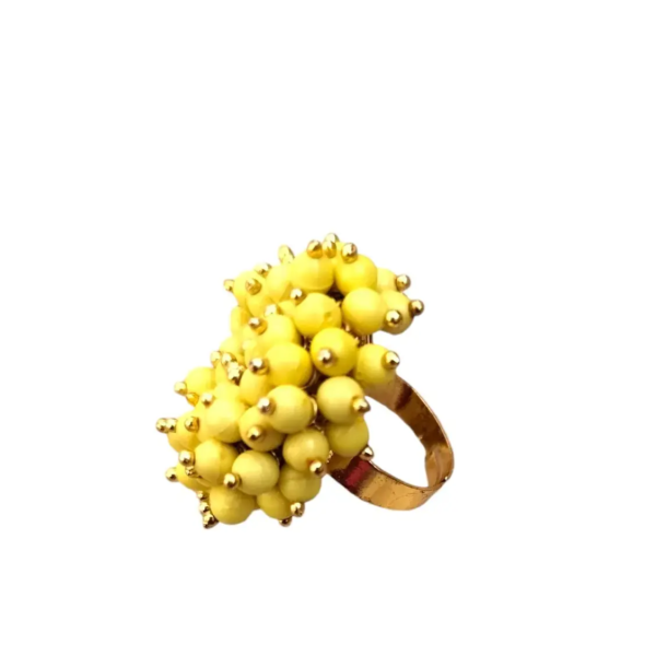 Beautiful Alloy Yellow Finger Ring - Image 3