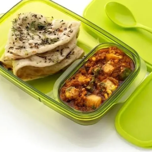 Hetal Lunch box green, 1 Container School Lunch Box. 1 spoon (200 ml, Thermoware) - Image 2