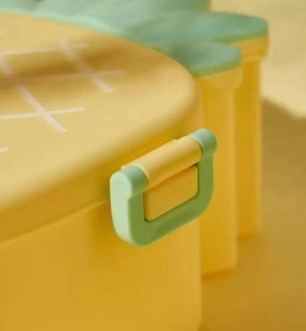 PINEAPPLE SHAPED KIDS LUNCH BOX WITH FORK & SPOON 5750 - Image 3