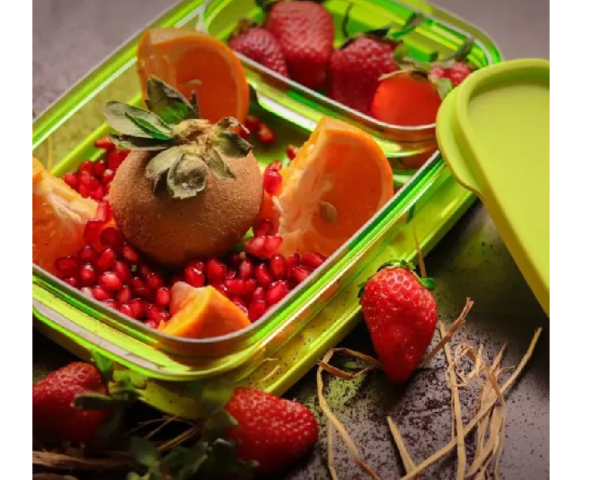 Hetal Lunch box green, 1 Container School Lunch Box. 1 spoon (200 ml, Thermoware) - Image 3
