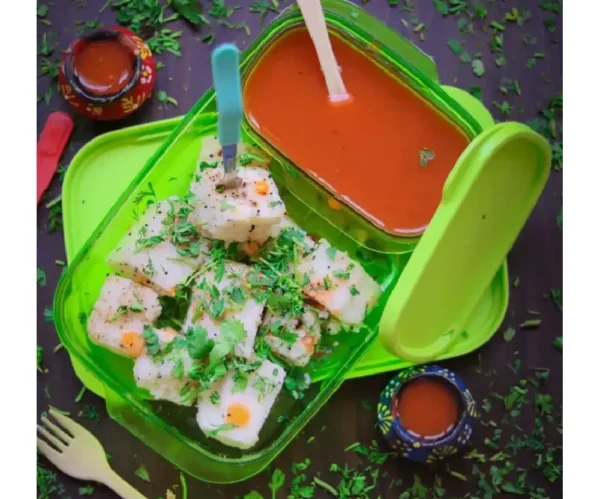 Hetal Lunch box green, 1 Container School Lunch Box. 1 spoon (200 ml, Thermoware) - Image 4
