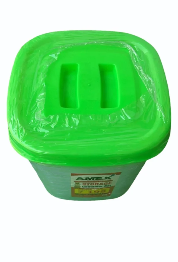 AMEX Food Storage Container Set 1000ml,800ml And 500ml (3 containers - Green color) - Image 4