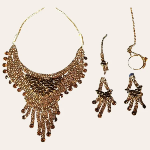 Beautiful Necklace Set with Earrings and Maangtika & Nath