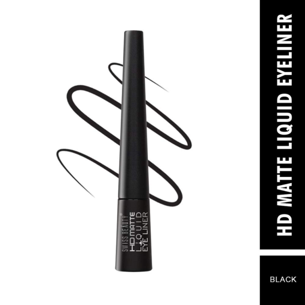 Black Swiss Beauty HD Matte Liquid Eye Liner 2.5ml (pack of 1 ) - Image 6