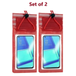 PVC 3 Layers Waterproof Sealed Mobile Pouch Cover for Protection in Rain and Swimming Fits for Any Android and iPhone (Multicolor, Universal Size) (Pack of 2)