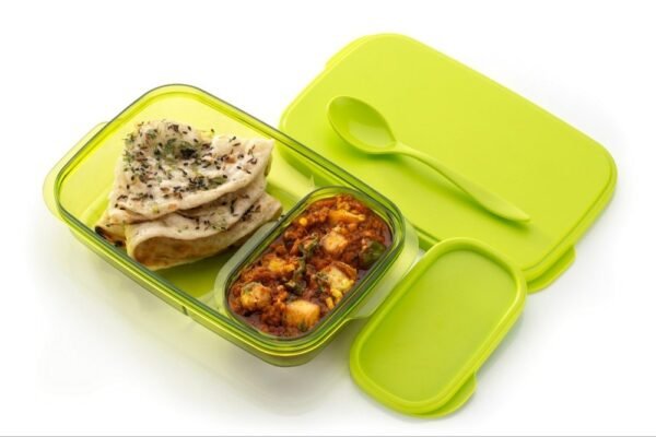 Hetal Lunch box green, 1 Container School Lunch Box. 1 spoon (200 ml, Thermoware)