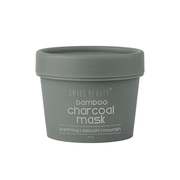 Swiss Beauty Bamboo Charcoal Anti Pollution Clay Face Mask | Blackheads Removal | Deep Skin Cleansing Face Pack | For All Skin Types | 100 Gm