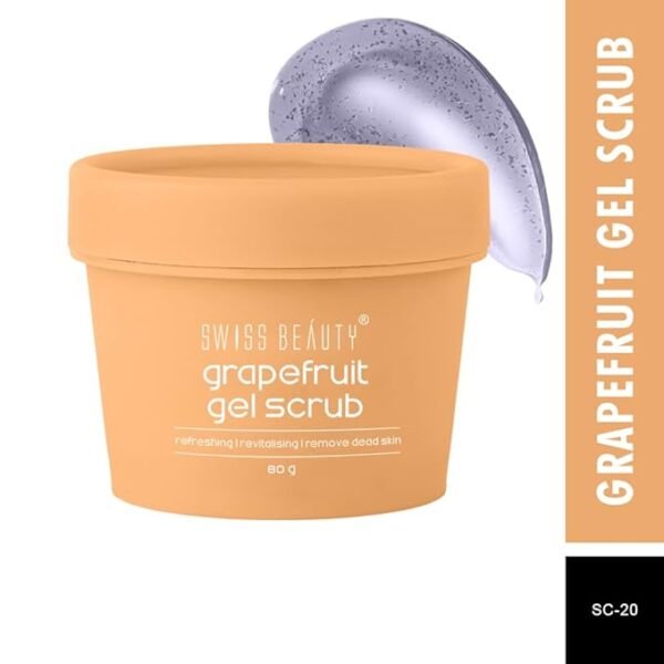SWISS BEAUTY Skin Brightening & Revitalizing Gel Face Scrub (Grapefruit, 80g) Scrub (80 g) Revitalising - Removes Dead Skin