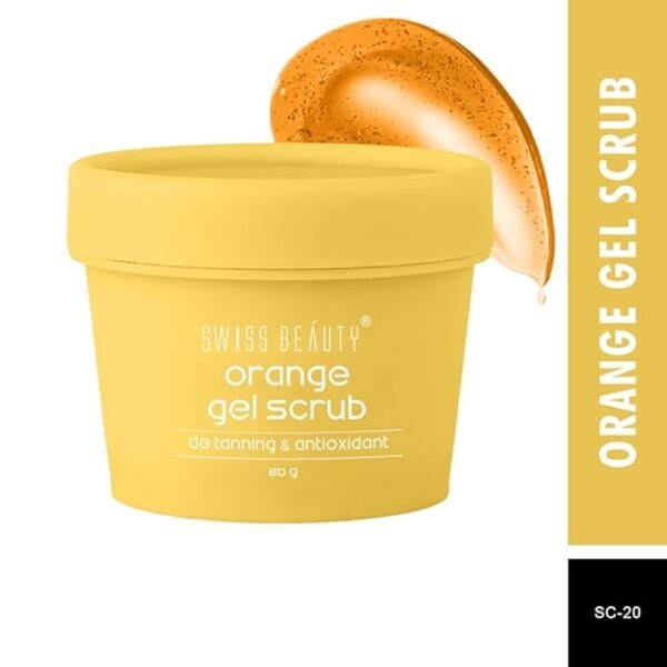 SWISS BEAUTY Skin Brightening & Revitalizing Gel Face Scrub (Orange, 80g) Scrub (80 g) de tanning and antioxidant - Image 2