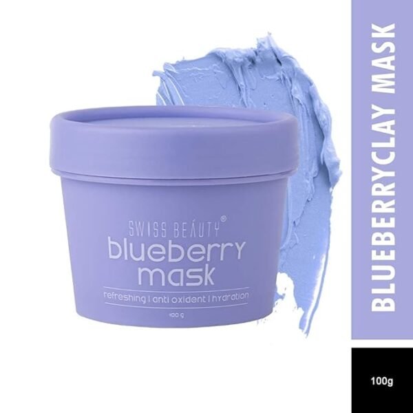 Swiss Beauty Anti Ageing Blueberry Clay Face Mask | Pores Cleansing Face Pack For Glowing Skin | For All Skin Types |100 Gm - Image 2