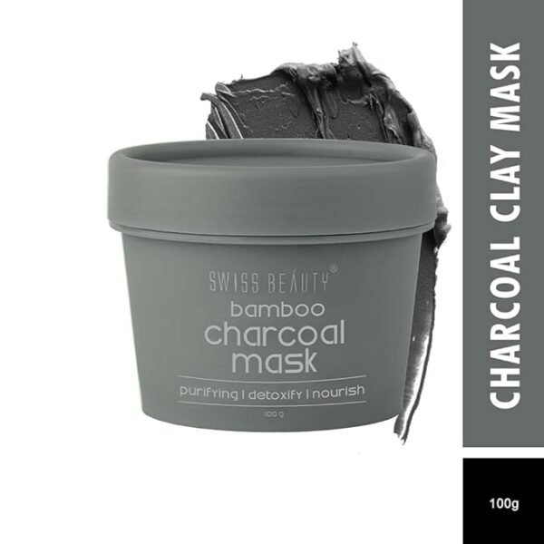 Swiss Beauty Bamboo Charcoal Anti Pollution Clay Face Mask | Blackheads Removal | Deep Skin Cleansing Face Pack | For All Skin Types | 100 Gm - Image 2