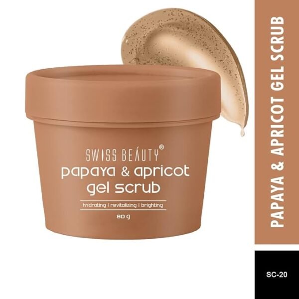 SWISS BEAUTY Skin Brightening & Revitalizing Gel Face Scrub (Papaya & Apricot, 80g) Scrub (80 g) - Image 3