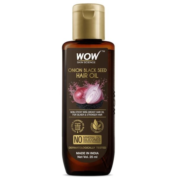 WOW Skin Science Onion Hair Oil for Hair Growth and Hair Fall Control - With Black Seed Oil Extracts - 25ml (Pack of 2) - Image 2